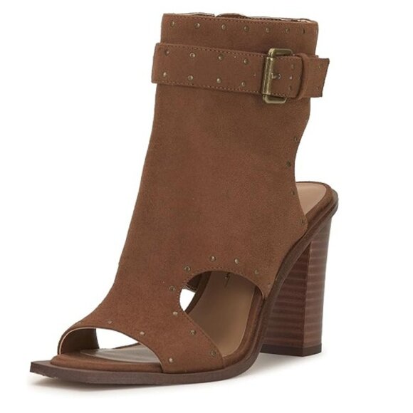 Jessica Simpson Women's Rochha Open Toe Mid Calf Tobacco Bootie Sizes 7.5 & 8.5 - Picture 1 of 7